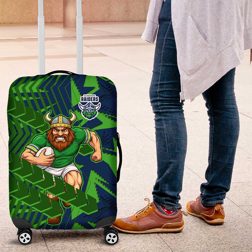 Canberra Raiders Rugby Luggage Cover Fierce Mascot Geometric Tribal Art