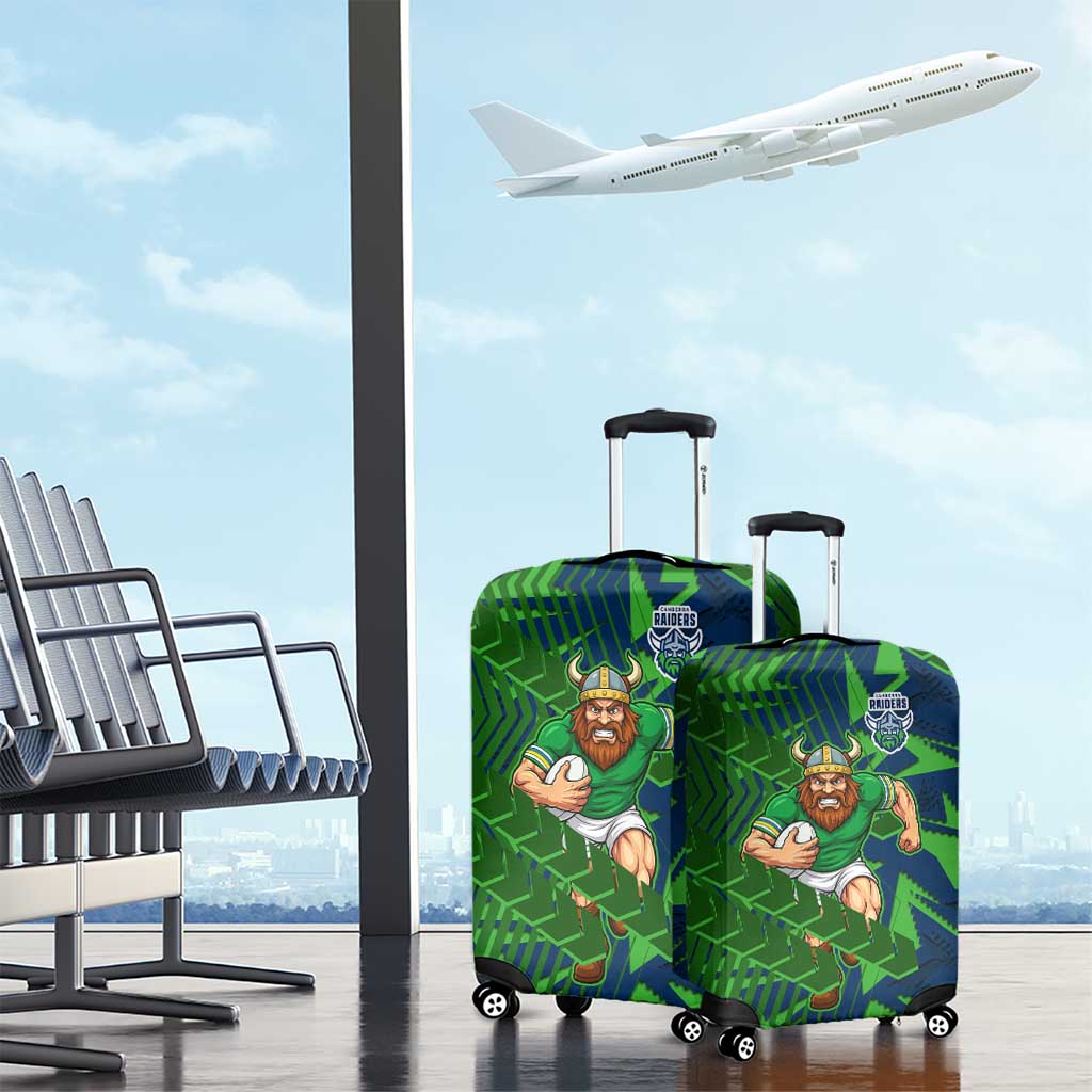 Canberra Raiders Rugby Luggage Cover Fierce Mascot Geometric Tribal Art