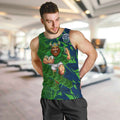 Canberra Raiders Rugby Men Tank Top Fierce Mascot Geometric Tribal Art