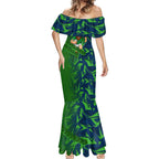 Canberra Raiders Rugby Mermaid Dress Fierce Mascot Geometric Tribal Art