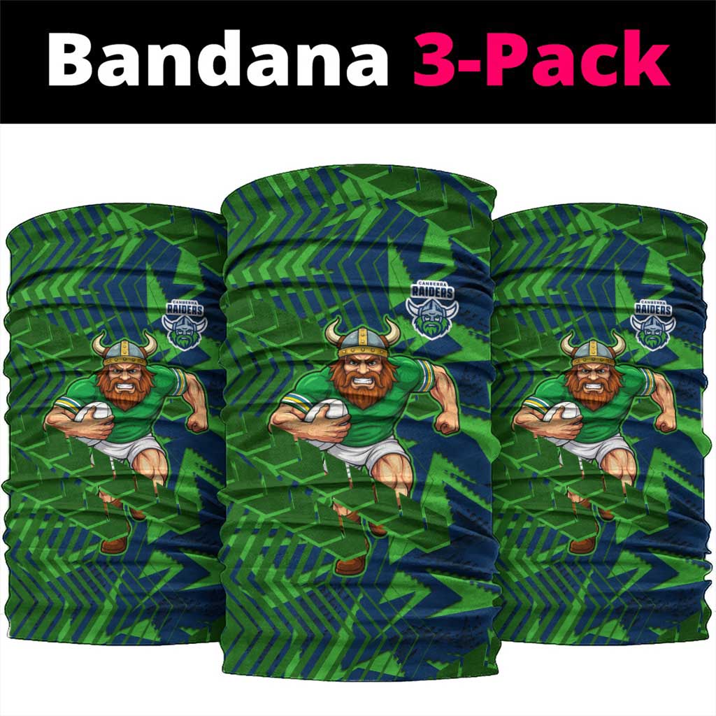 Canberra Raiders Rugby Neck Gaiter Fierce Mascot Geometric Tribal Art