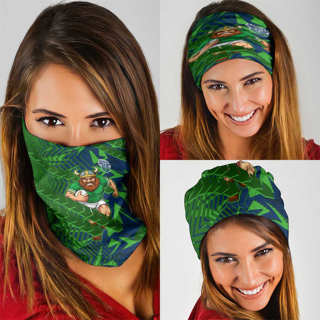 Canberra Raiders Rugby Neck Gaiter Fierce Mascot Geometric Tribal Art