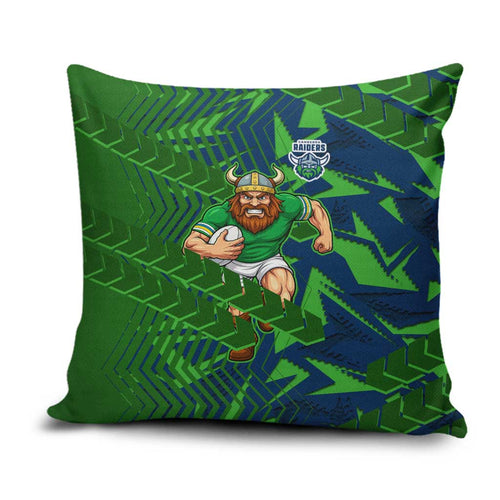Canberra Raiders Rugby Pillow Cover Fierce Mascot Geometric Tribal Art