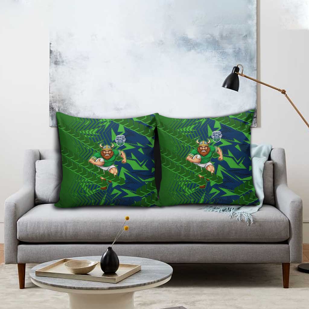 Canberra Raiders Rugby Pillow Cover Fierce Mascot Geometric Tribal Art