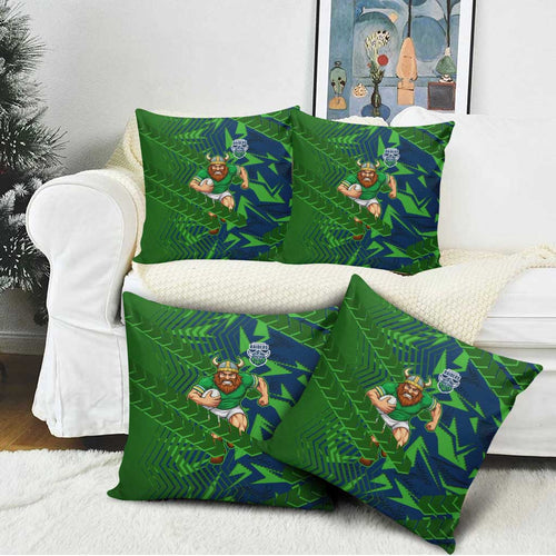 Canberra Raiders Rugby Pillow Cover Fierce Mascot Geometric Tribal Art