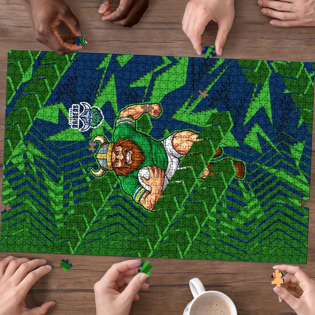 Canberra Raiders Rugby Puzzle Fierce Mascot Geometric Tribal Art
