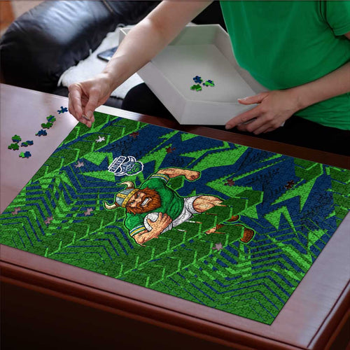 Canberra Raiders Rugby Puzzle Fierce Mascot Geometric Tribal Art