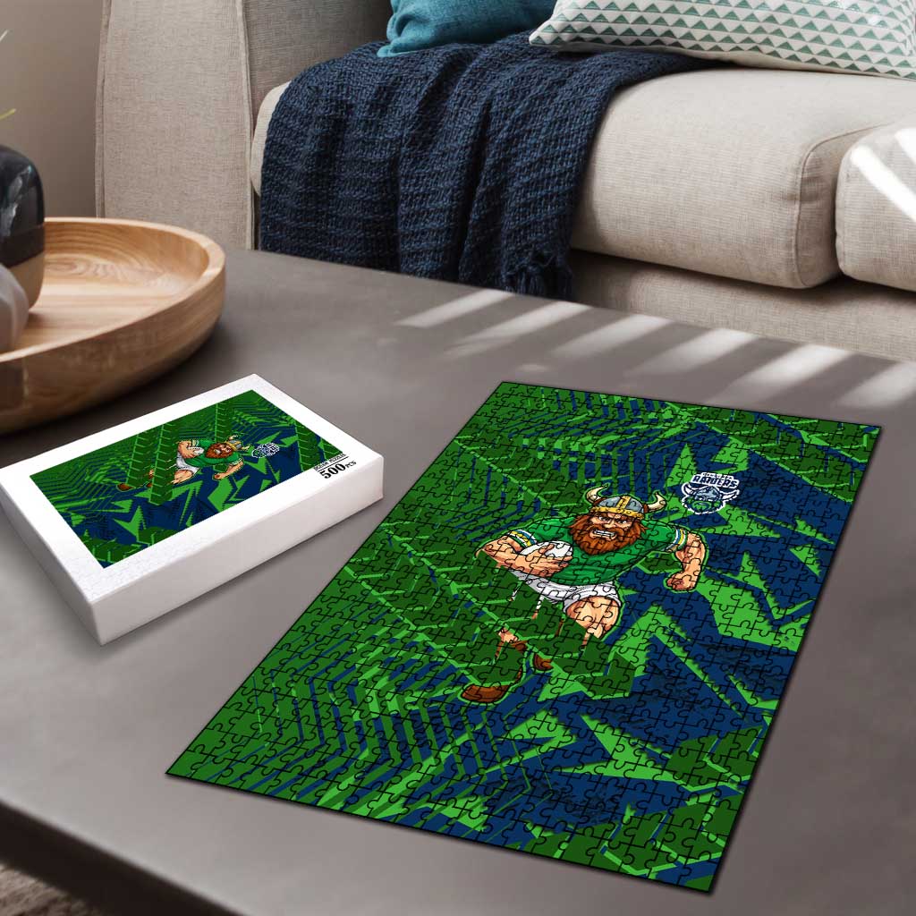 Canberra Raiders Rugby Puzzle Fierce Mascot Geometric Tribal Art