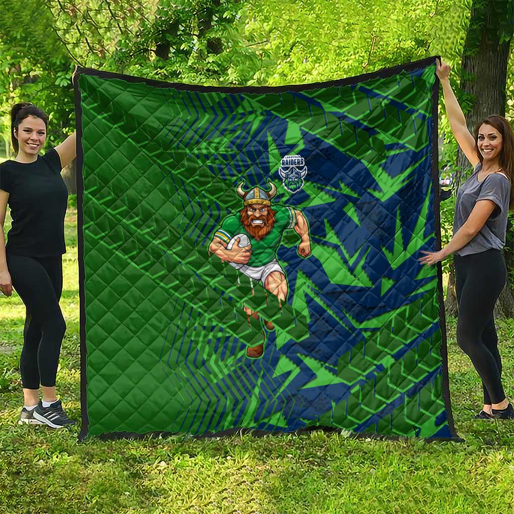 Canberra Raiders Rugby Quilt Fierce Mascot Geometric Tribal Art