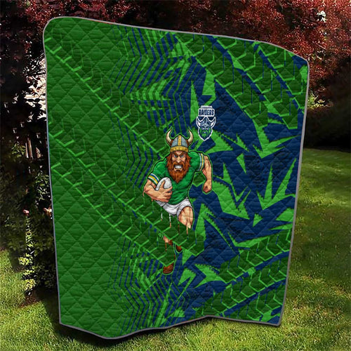 Canberra Raiders Rugby Quilt Fierce Mascot Geometric Tribal Art