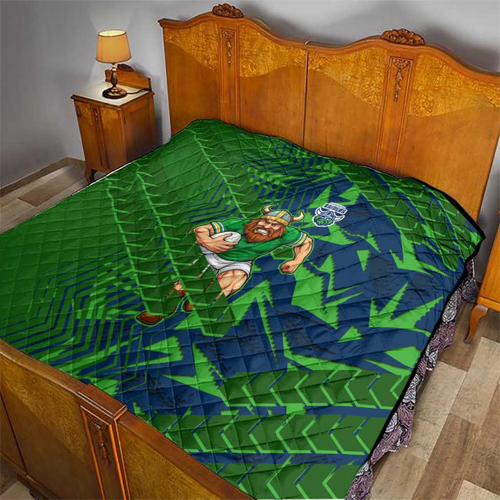 Canberra Raiders Rugby Quilt Fierce Mascot Geometric Tribal Art