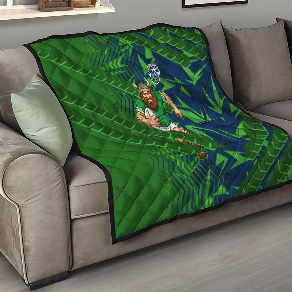 Canberra Raiders Rugby Quilt Fierce Mascot Geometric Tribal Art