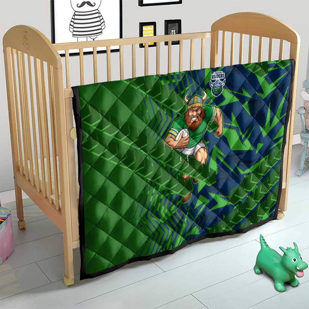 Canberra Raiders Rugby Quilt Fierce Mascot Geometric Tribal Art