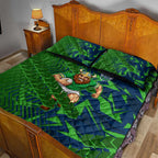 Canberra Raiders Rugby Quilt Bed Set Fierce Mascot Geometric Tribal Art