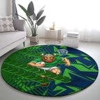 Canberra Raiders Rugby Round Carpet Fierce Mascot Geometric Tribal Art