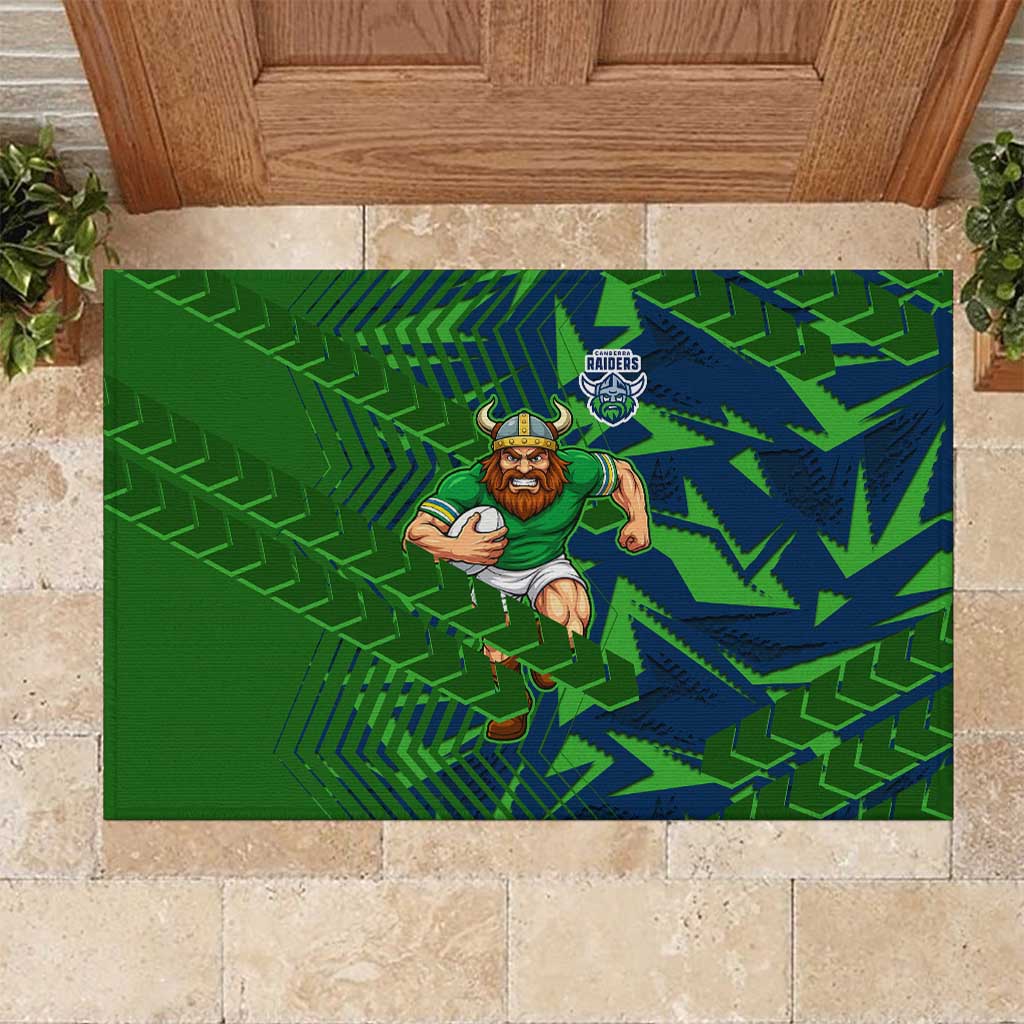 Canberra Raiders Rugby Rubber Doormat Fierce Mascot Geometric Tribal Art