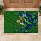 Canberra Raiders Rugby Rubber Doormat Fierce Mascot Geometric Tribal Art
