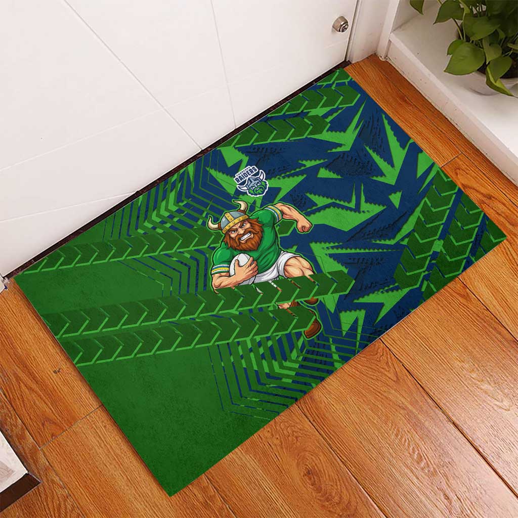Canberra Raiders Rugby Rubber Doormat Fierce Mascot Geometric Tribal Art