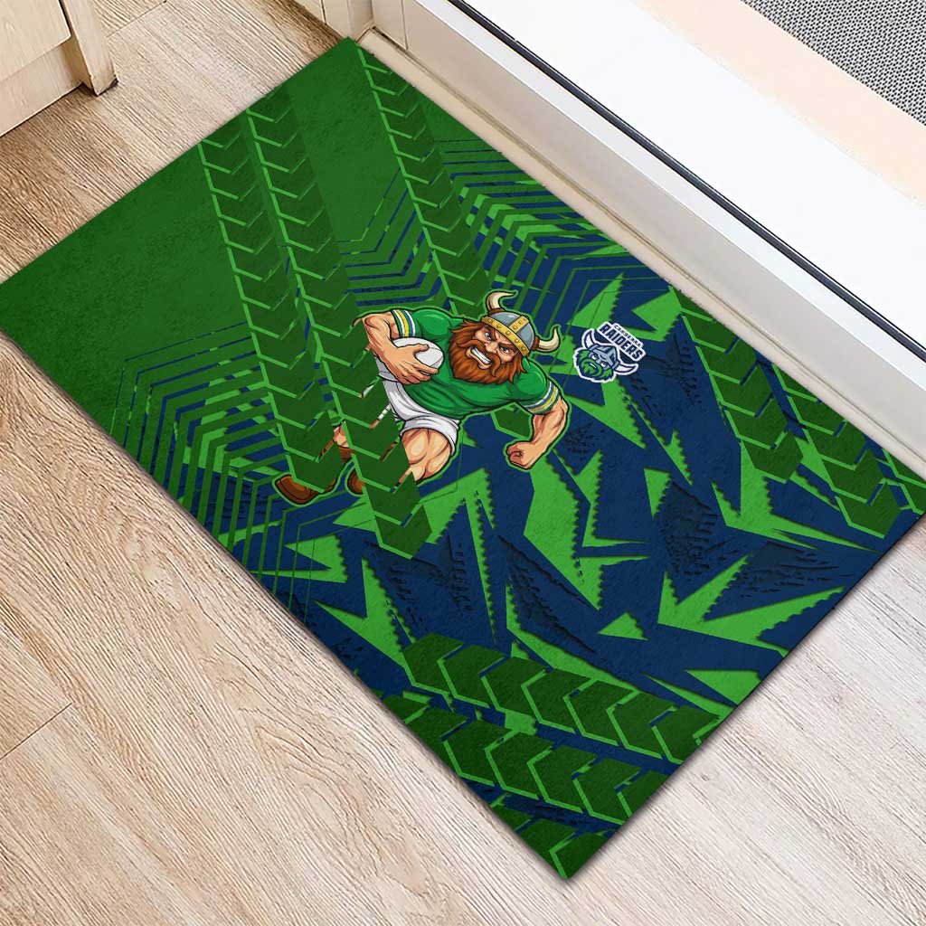 Canberra Raiders Rugby Rubber Doormat Fierce Mascot Geometric Tribal Art