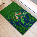 Canberra Raiders Rugby Rubber Doormat Fierce Mascot Geometric Tribal Art