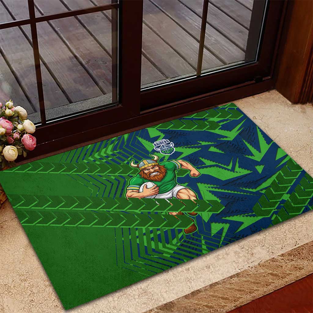 Canberra Raiders Rugby Rubber Doormat Fierce Mascot Geometric Tribal Art