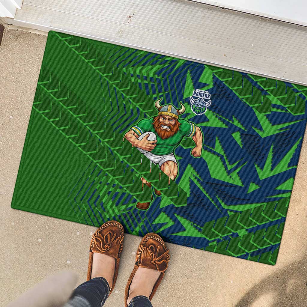 Canberra Raiders Rugby Rubber Doormat Fierce Mascot Geometric Tribal Art