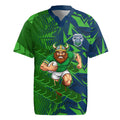 Canberra Raiders Rugby Rugby Jersey Fierce Mascot Geometric Tribal Art