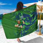 Canberra Raiders Rugby Sarong Fierce Mascot Geometric Tribal Art