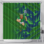 Canberra Raiders Rugby Shower Curtain Fierce Mascot Geometric Tribal Art