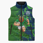 Canberra Raiders Rugby Sleeveless Puffer Jacket Fierce Mascot Geometric Tribal Art