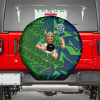 Canberra Raiders Rugby Spare Tire Cover Fierce Mascot Geometric Tribal Art
