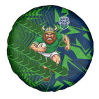 Canberra Raiders Rugby Spare Tire Cover Fierce Mascot Geometric Tribal Art