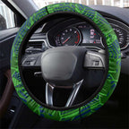 Canberra Raiders Rugby Steering Wheel Cover Fierce Mascot Geometric Tribal Art