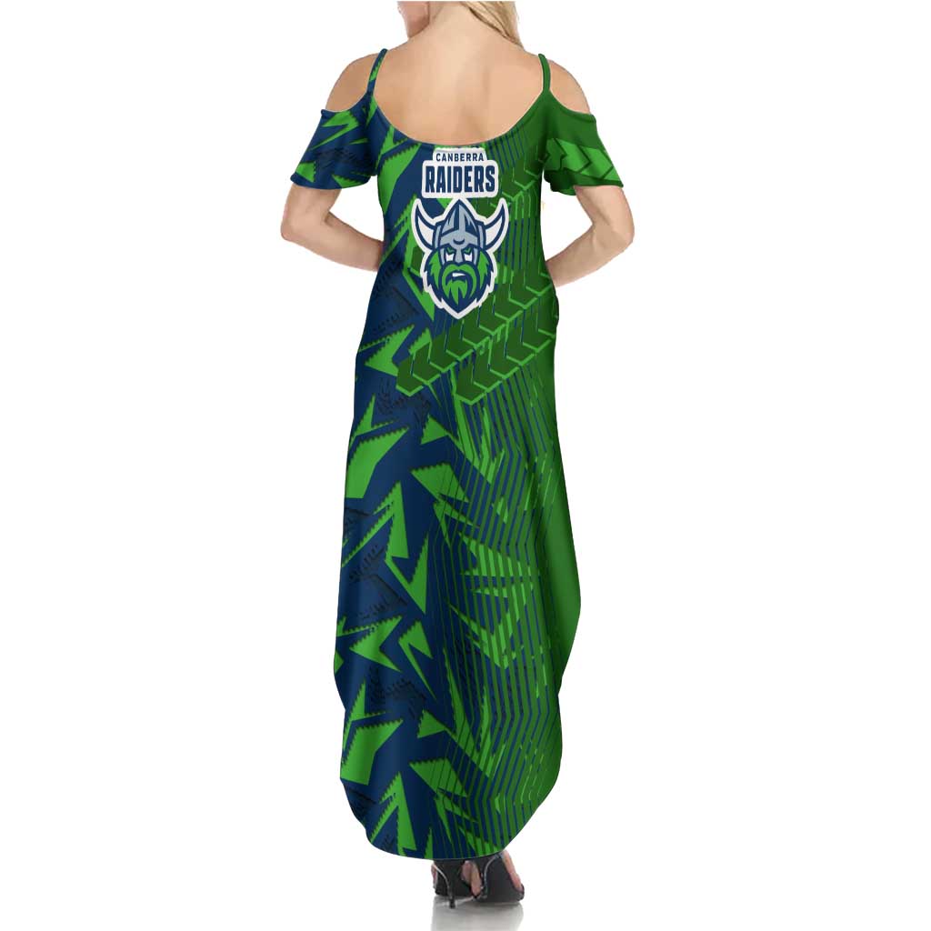 Canberra Raiders Rugby Summer Maxi Dress Fierce Mascot Geometric Tribal Art