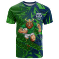 Canberra Raiders Rugby T Shirt Fierce Mascot Geometric Tribal Art