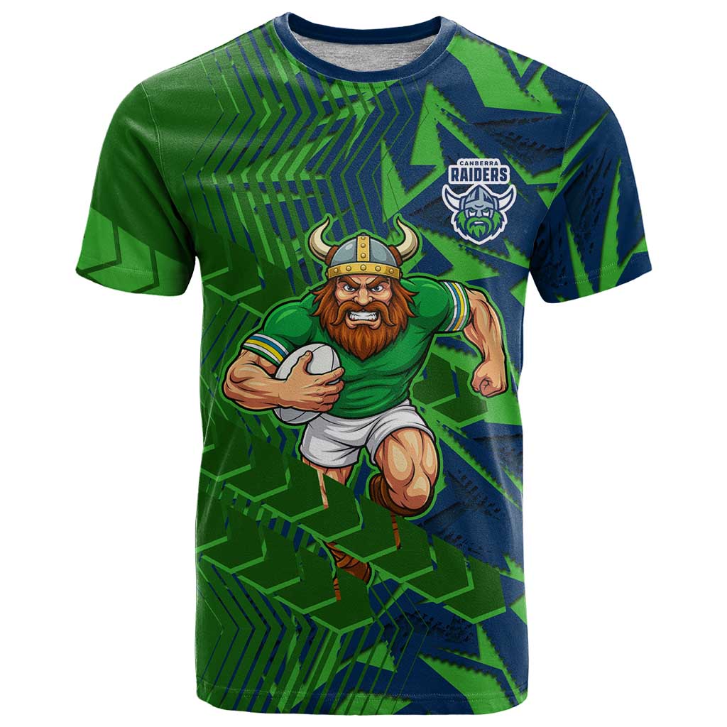 Canberra Raiders Rugby T Shirt Fierce Mascot Geometric Tribal Art