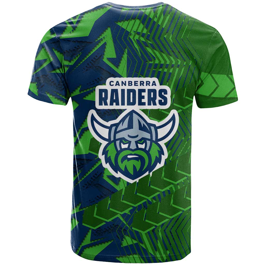 Canberra Raiders Rugby T Shirt Fierce Mascot Geometric Tribal Art