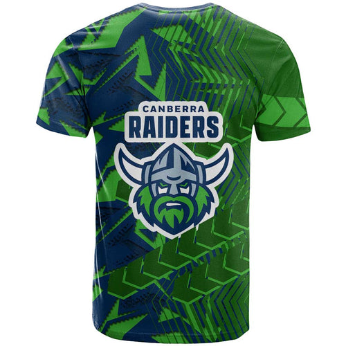 Canberra Raiders Rugby T Shirt Fierce Mascot Geometric Tribal Art