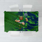 Canberra Raiders Rugby Tablecloth Fierce Mascot Geometric Tribal Art