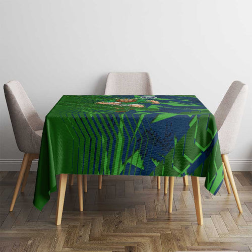 Canberra Raiders Rugby Tablecloth Fierce Mascot Geometric Tribal Art