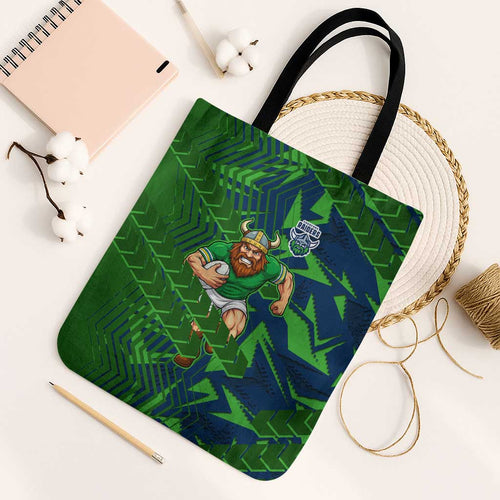 Canberra Raiders Rugby Tote Bag Fierce Mascot Geometric Tribal Art