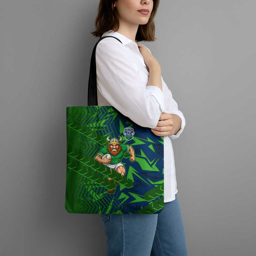 Canberra Raiders Rugby Tote Bag Fierce Mascot Geometric Tribal Art