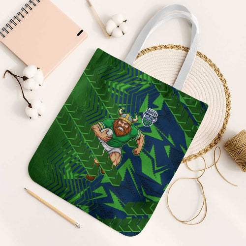 Canberra Raiders Rugby Tote Bag Fierce Mascot Geometric Tribal Art