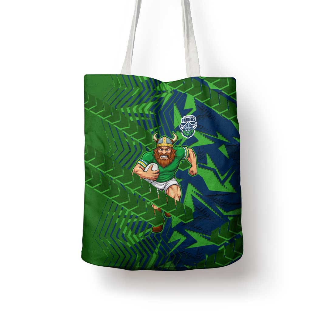 Canberra Raiders Rugby Tote Bag Fierce Mascot Geometric Tribal Art