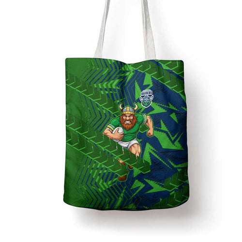 Canberra Raiders Rugby Tote Bag Fierce Mascot Geometric Tribal Art