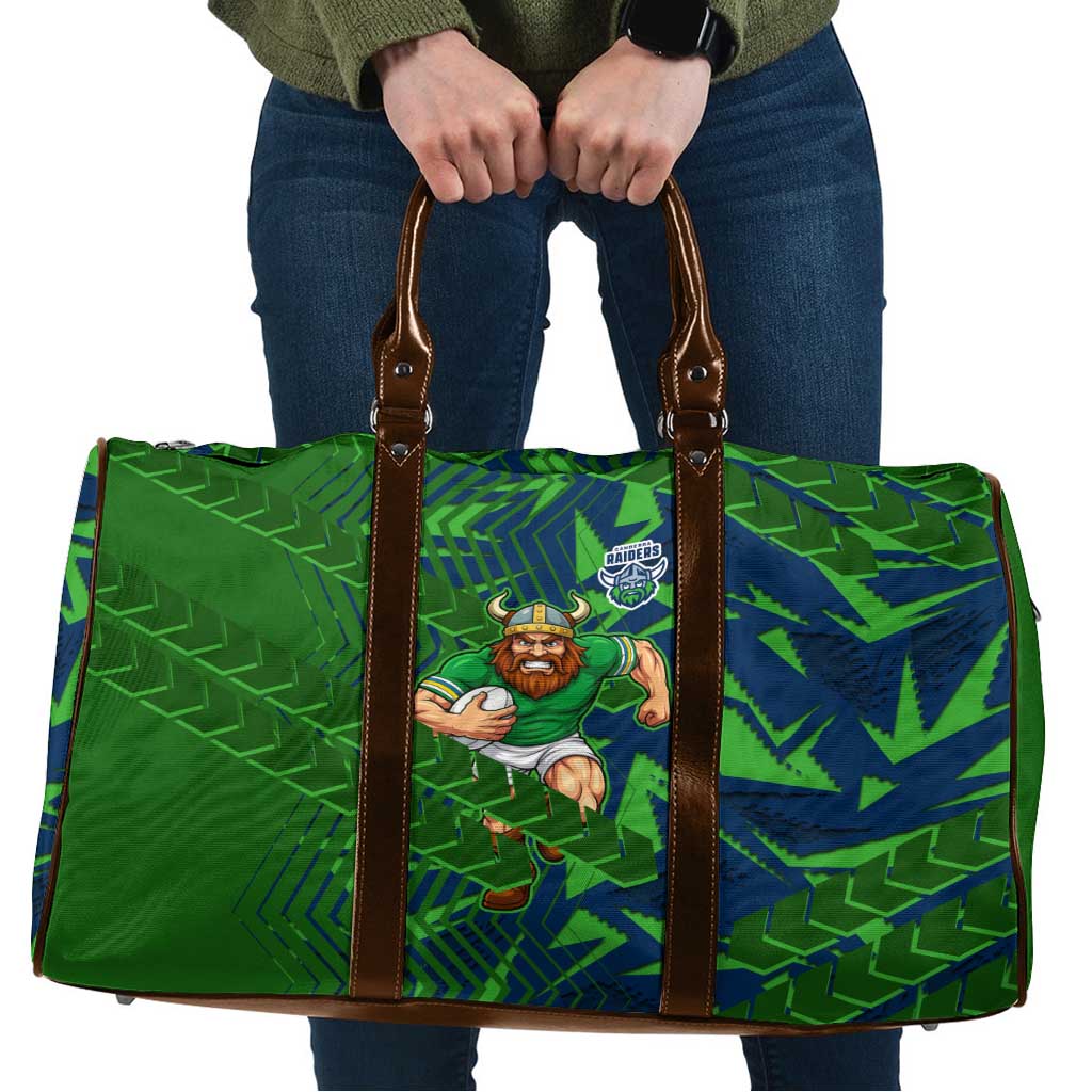 Canberra Raiders Rugby Travel Bag Fierce Mascot Geometric Tribal Art
