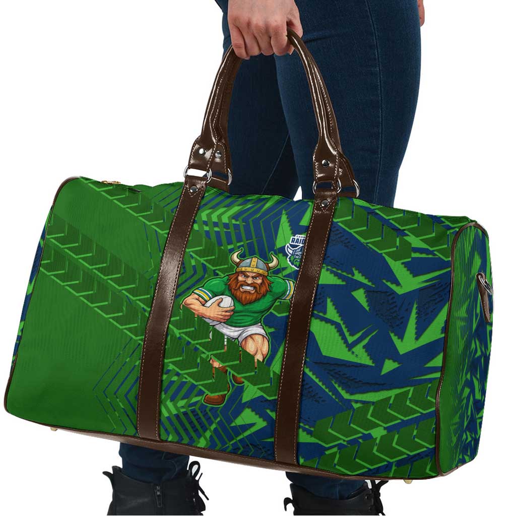 Canberra Raiders Rugby Travel Bag Fierce Mascot Geometric Tribal Art