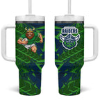 Canberra Raiders Rugby Tumbler With Handle Fierce Mascot Geometric Tribal Art