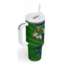 Canberra Raiders Rugby Tumbler With Handle Fierce Mascot Geometric Tribal Art