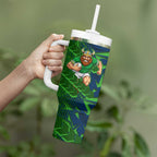 Canberra Raiders Rugby Tumbler With Handle Fierce Mascot Geometric Tribal Art